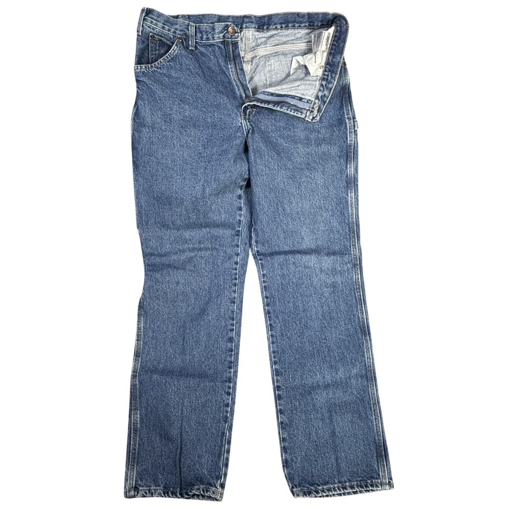 Dickies Mens Carpenter Jeans Relaxed Fit Straight Leg Blue Denim W21812C 36x34